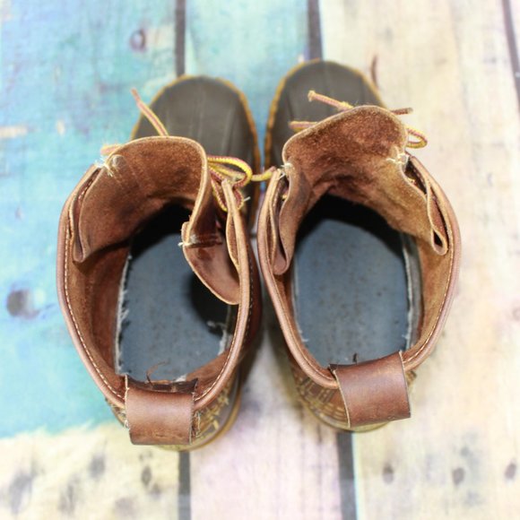 Vintage LL Bean Unlined Brown Leather Maine Hunting Duck Boots 6 M - Picture 6 of 9